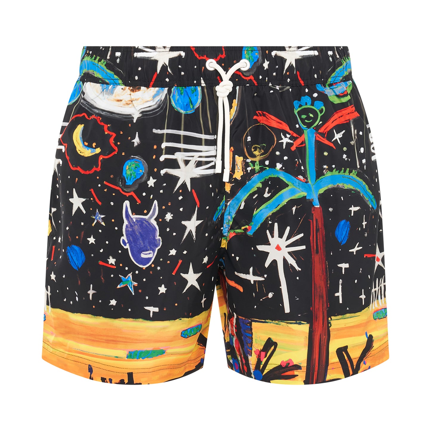 Starry Night Print Swimshorts in Black