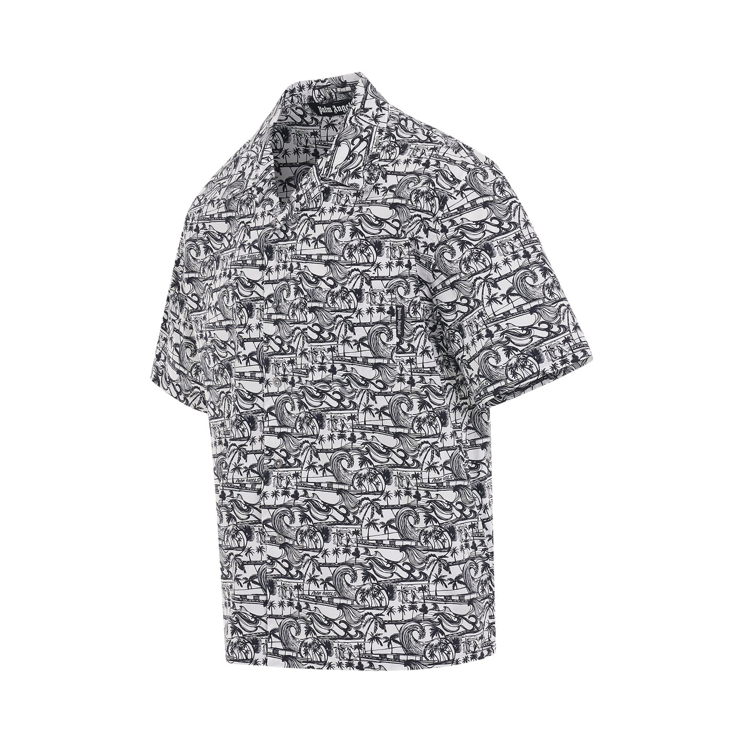 Waves Bowling Shirt in White/Black