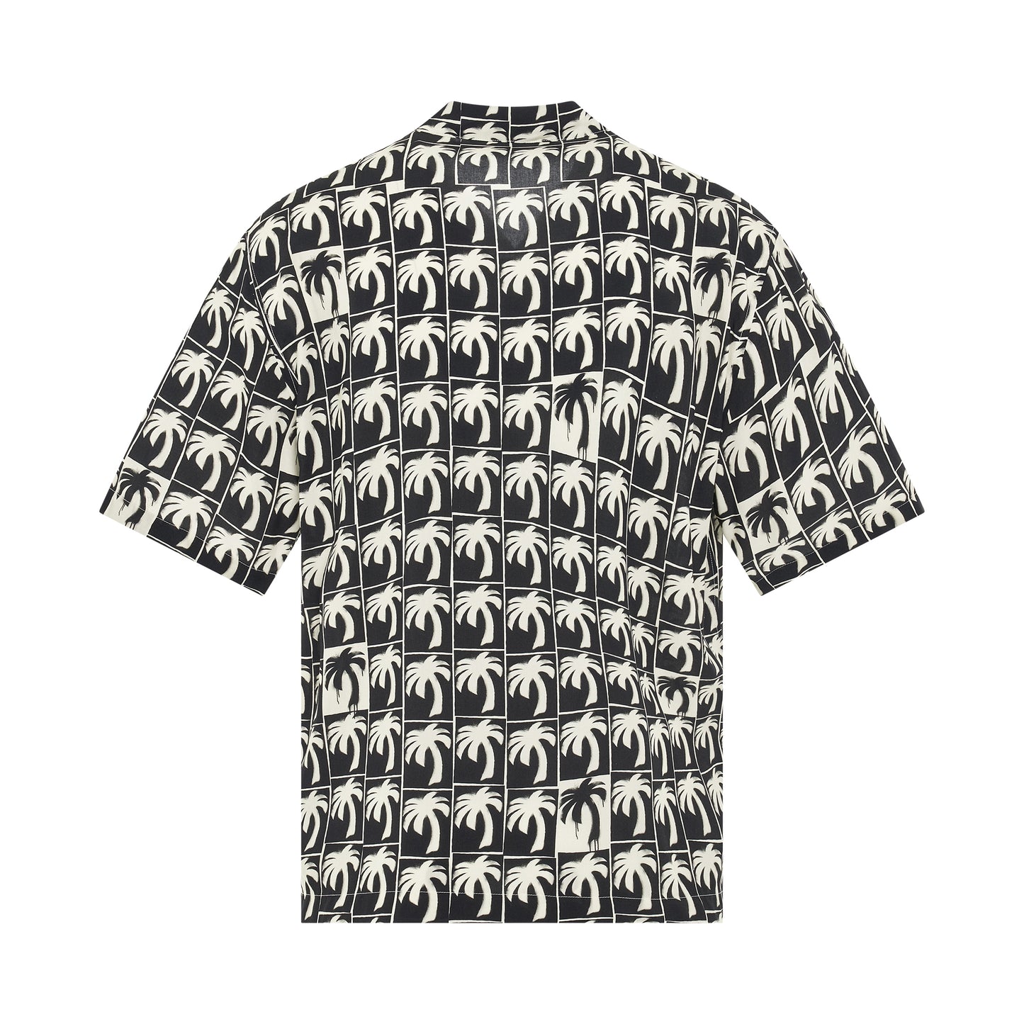 Dripping Palms Bowling Shirt in Black/Off White