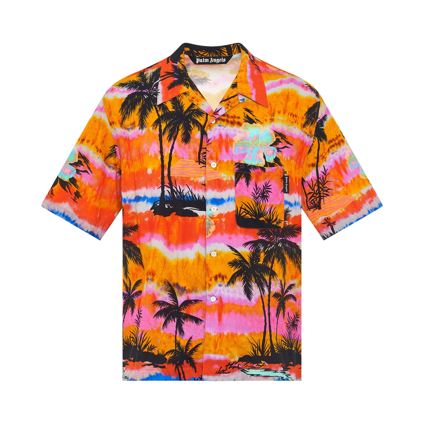 Psychedelic Palms Bowling Shirt in Fuchsia