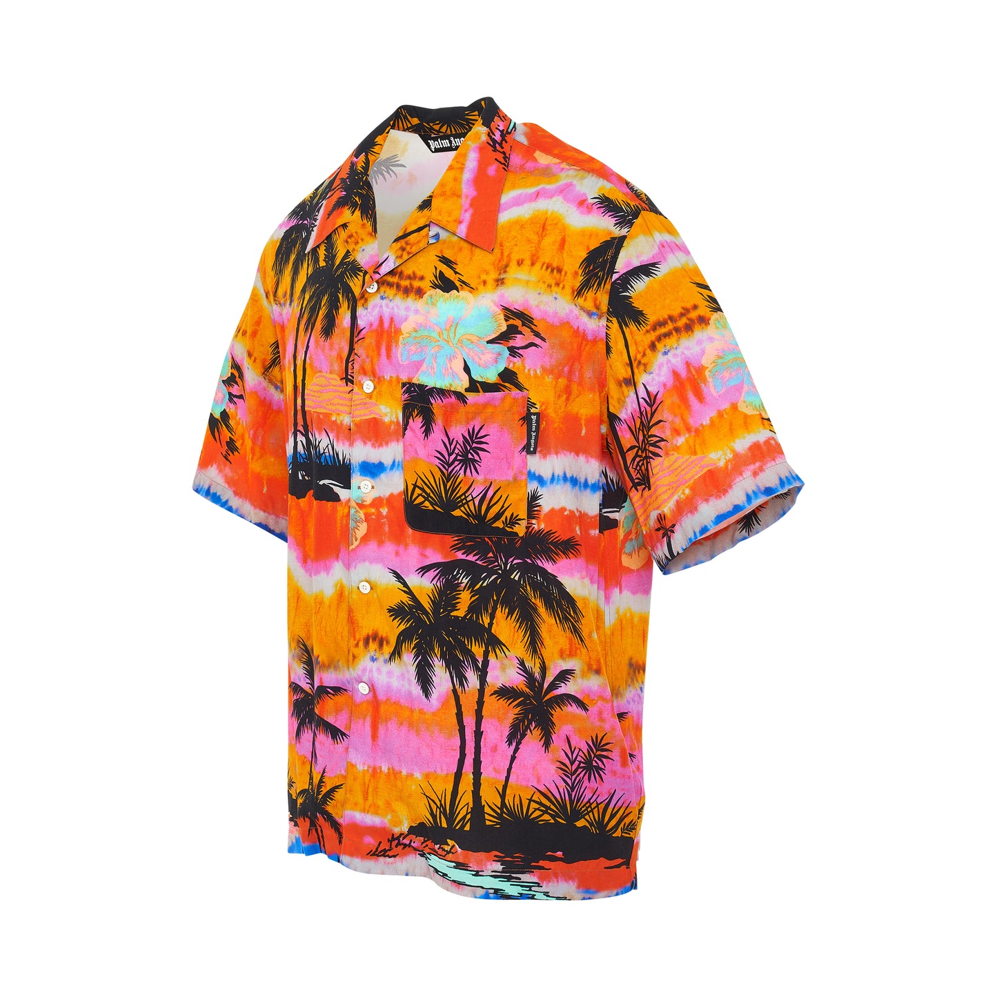 Psychedelic Palms Bowling Shirt in Fuchsia