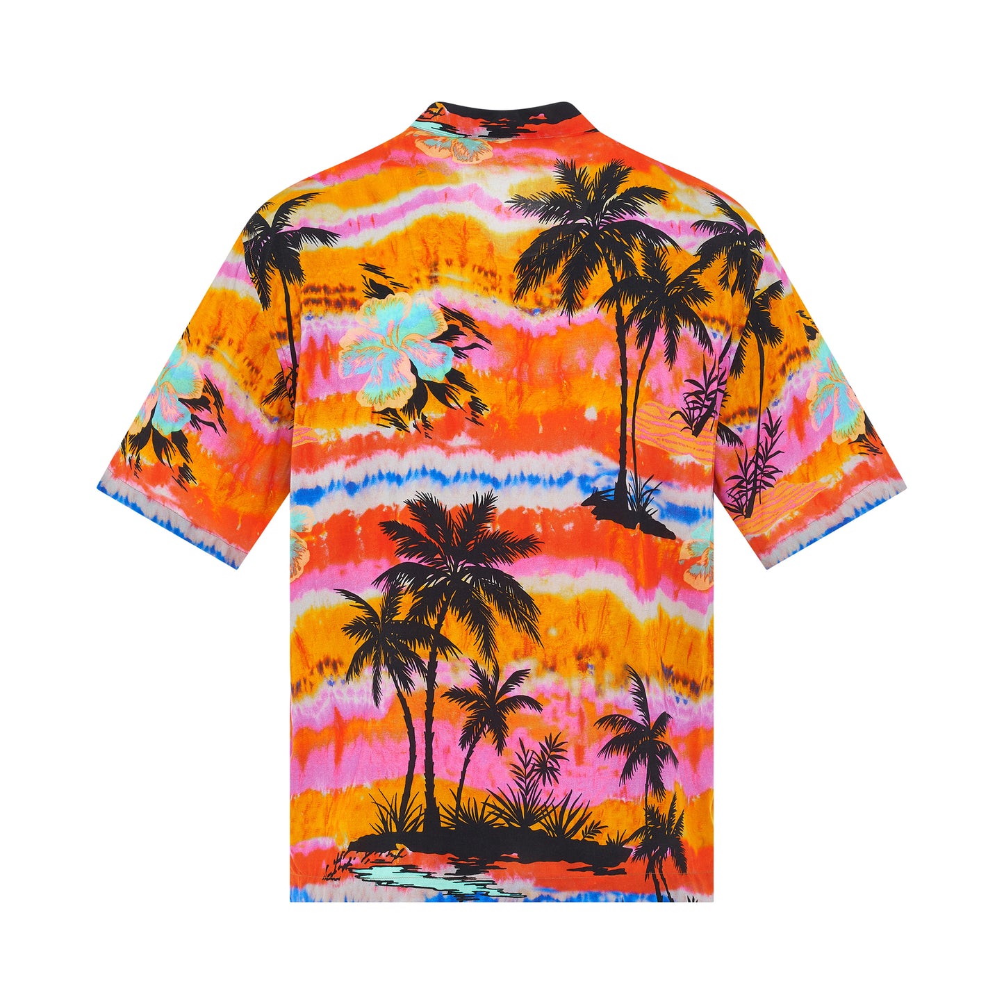 Psychedelic Palms Bowling Shirt in Fuchsia