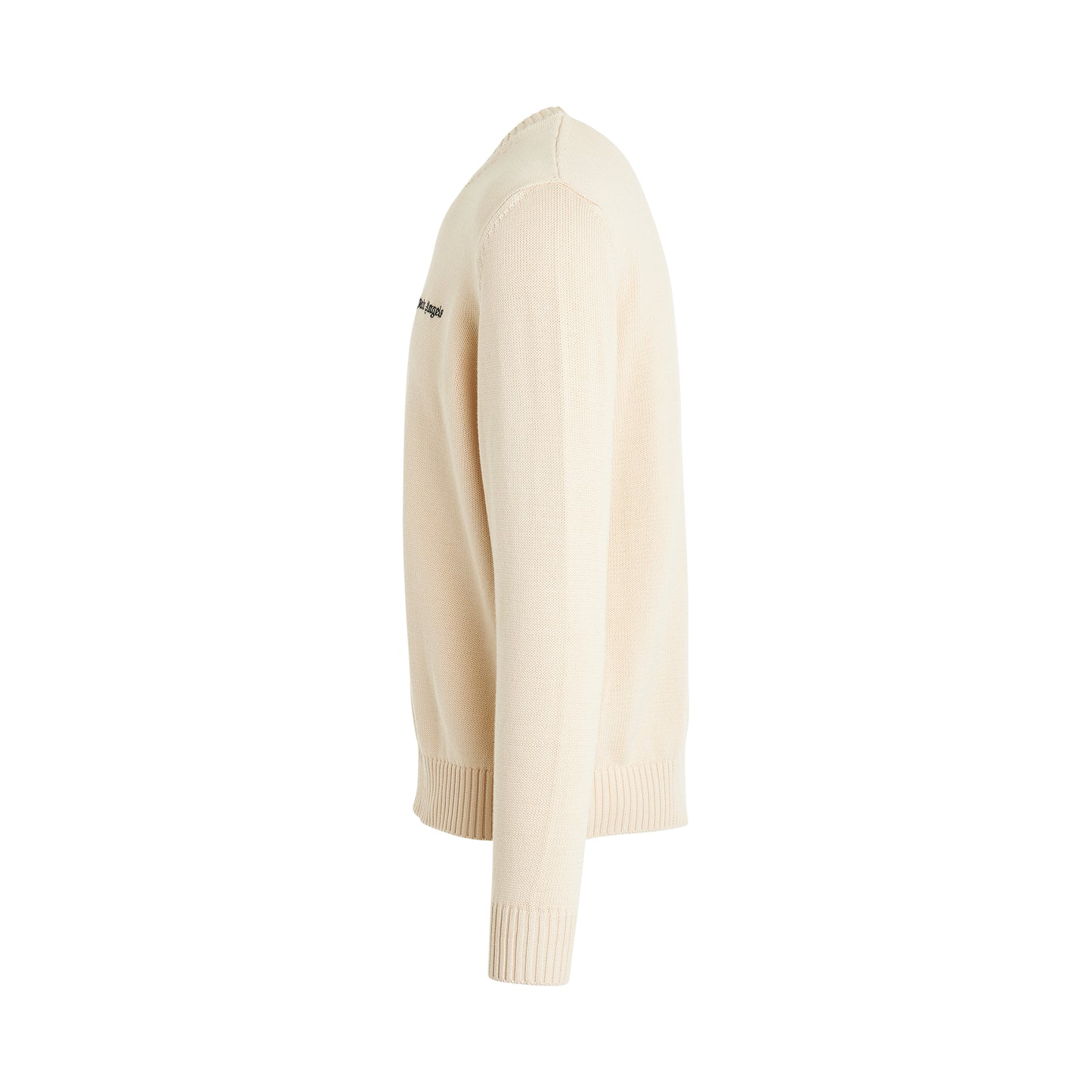 Classic Logo Round Neck Knit Sweater in Off White