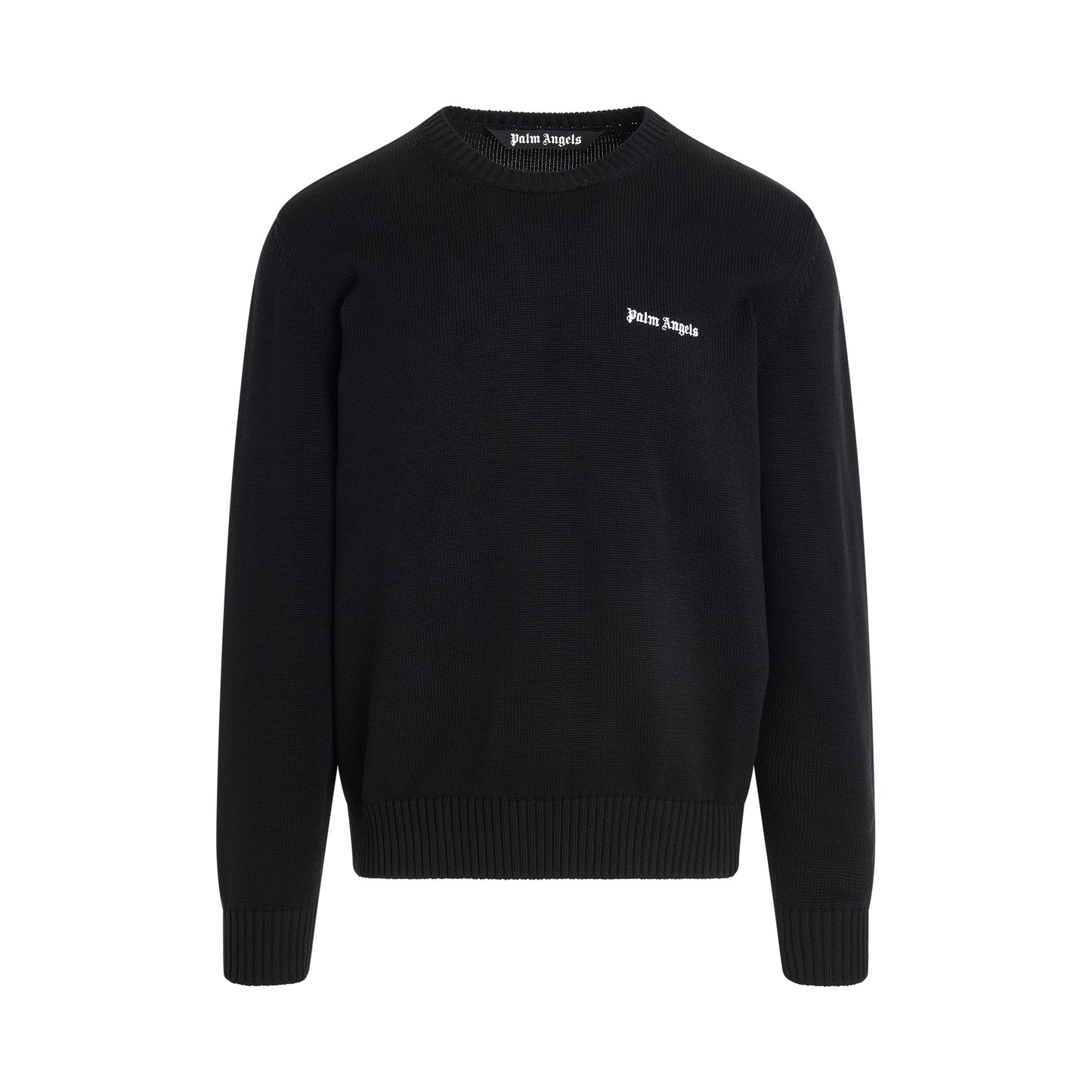 Classic Logo Round Neck Knit Sweater in Black/Off White