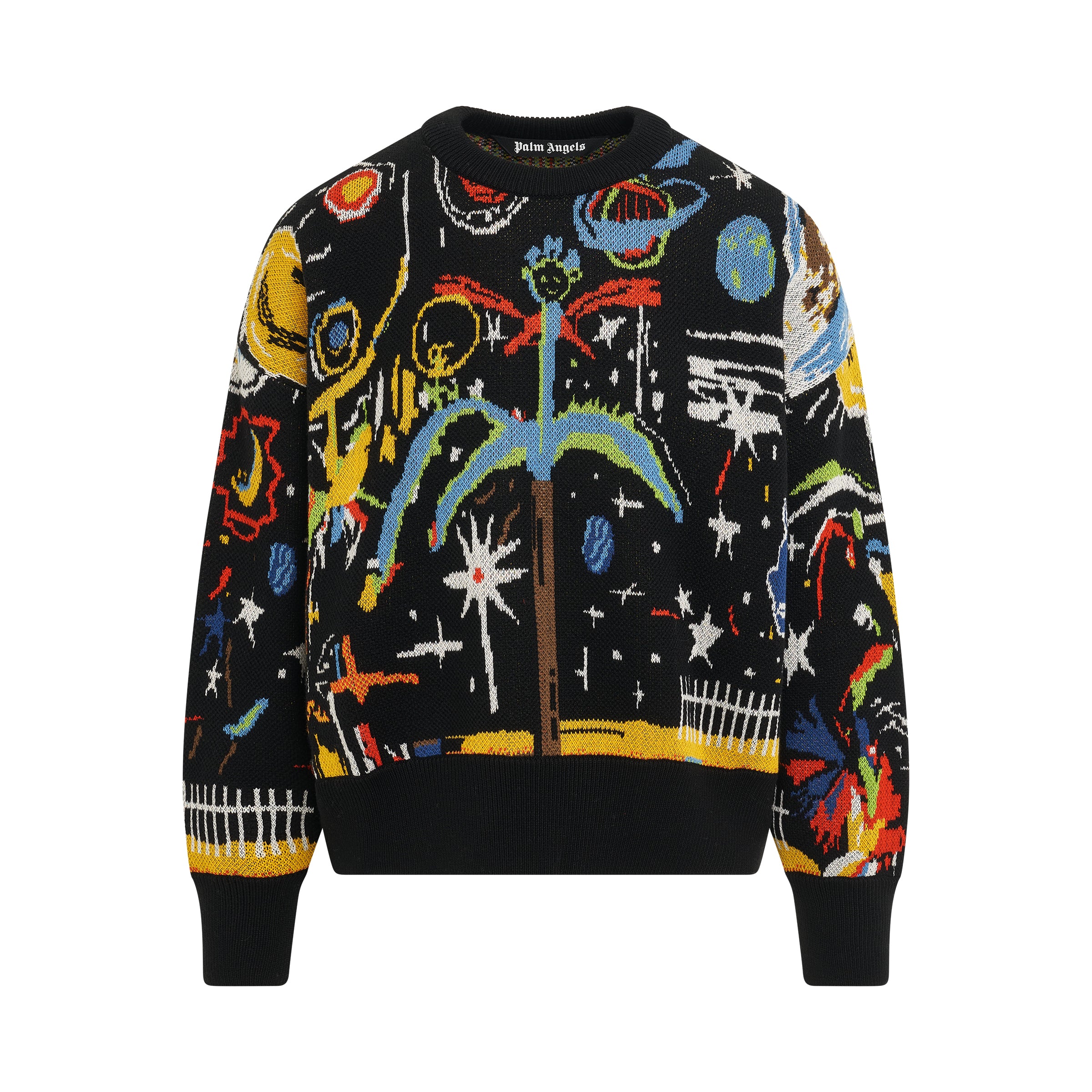 Starry Night Jacquard Sweater in Black