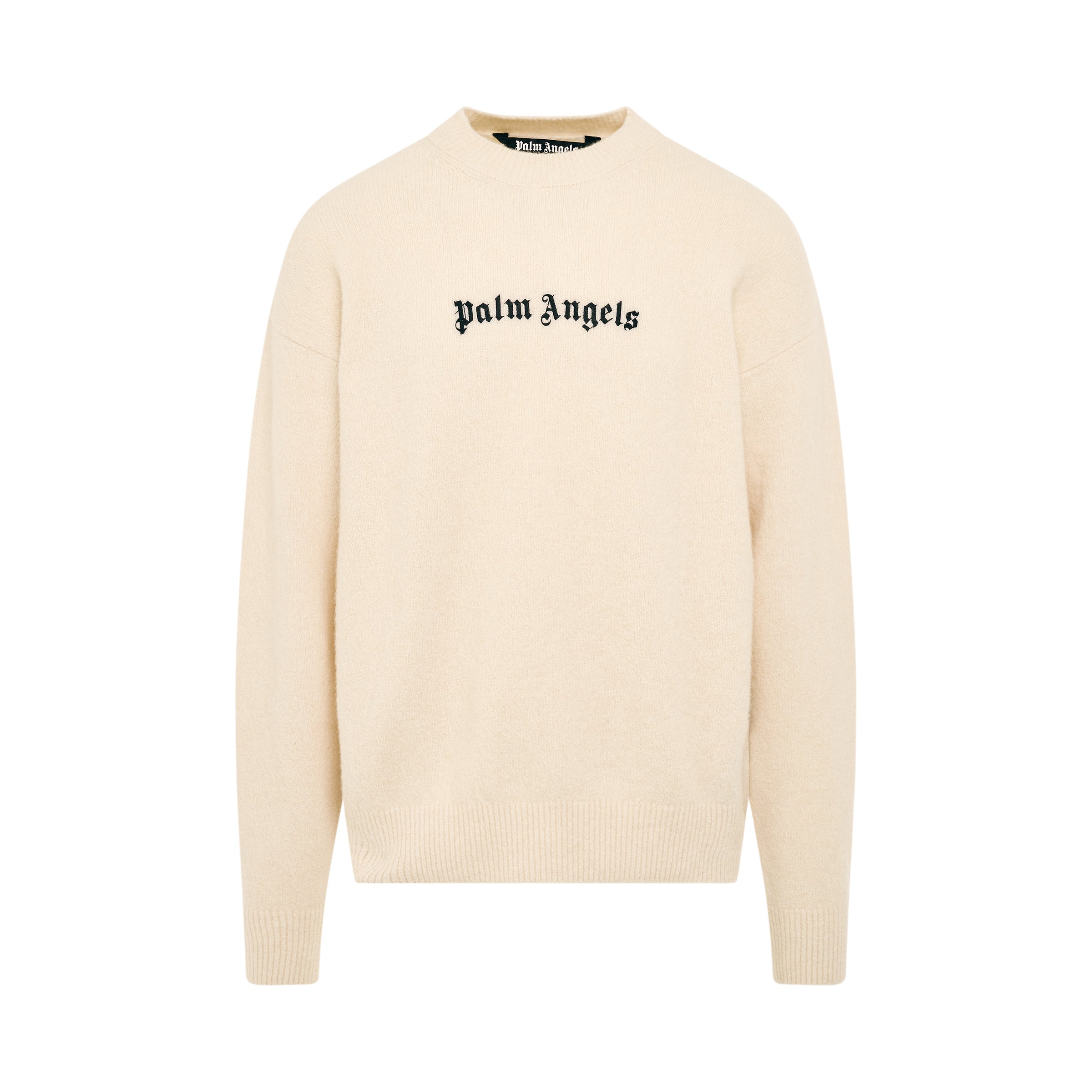 Logo Embroidered Sweater in White/Black