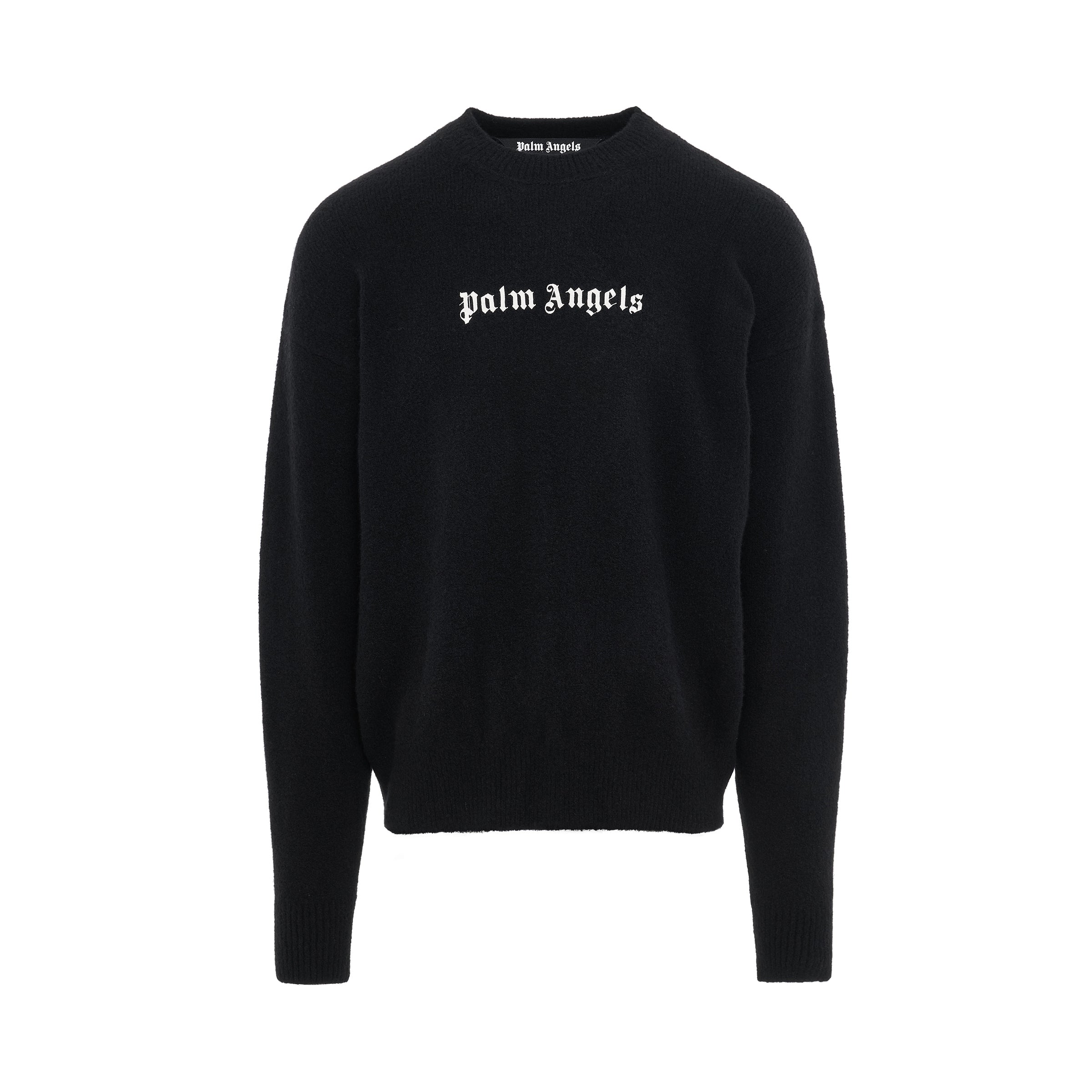 Logo Embroidered Sweater in Black/White