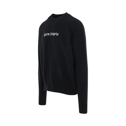 Logo Embroidered Sweater in Black/White