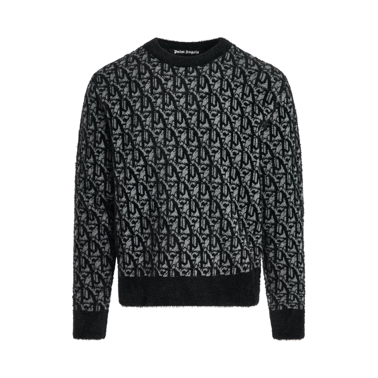 Monogram Jacquard Sweatshirt in Grey/Black
