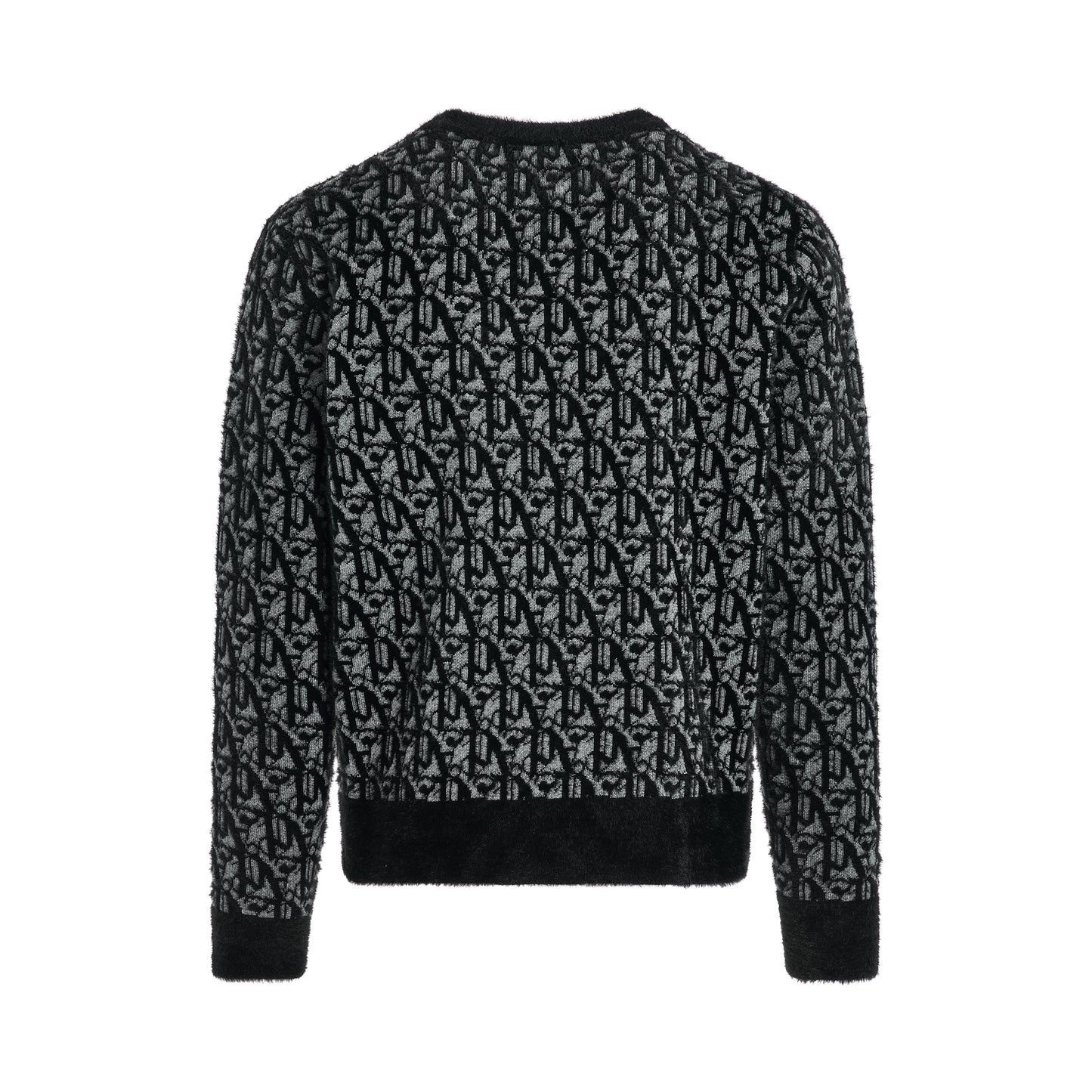 Monogram Jacquard Sweatshirt in Grey/Black