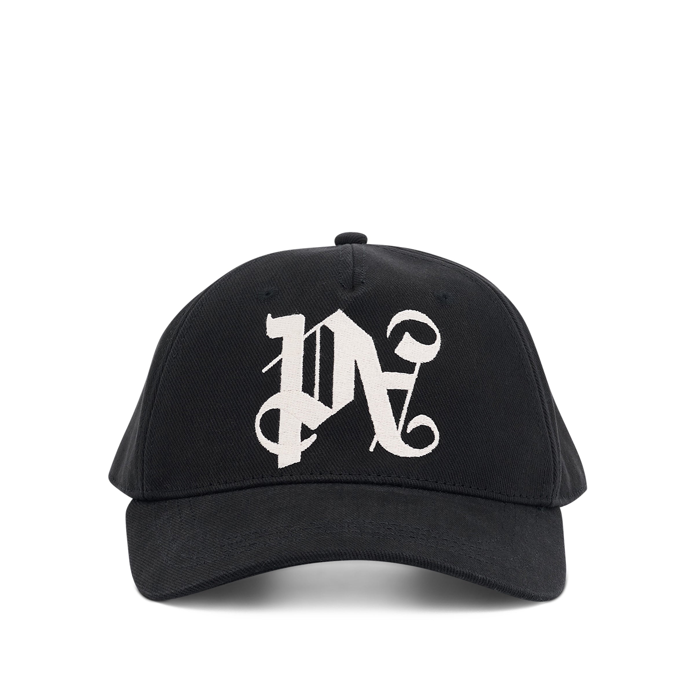 Monogram Embroidered Cap in Black