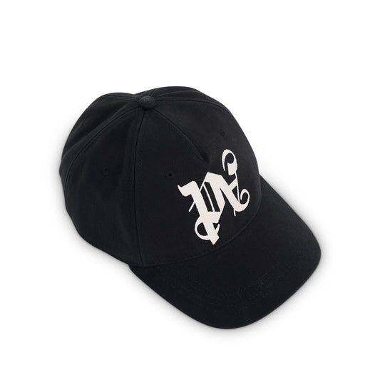 Monogram Embroidered Cap in Black