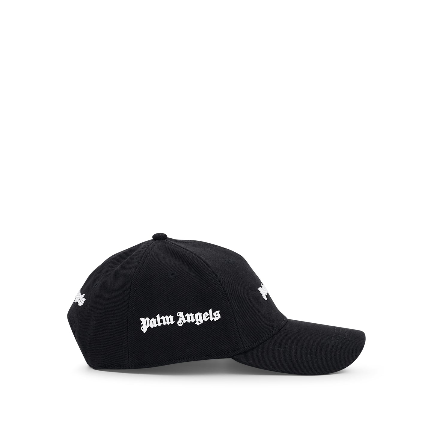 Palm Angels Logo Embroidered Cap in Black