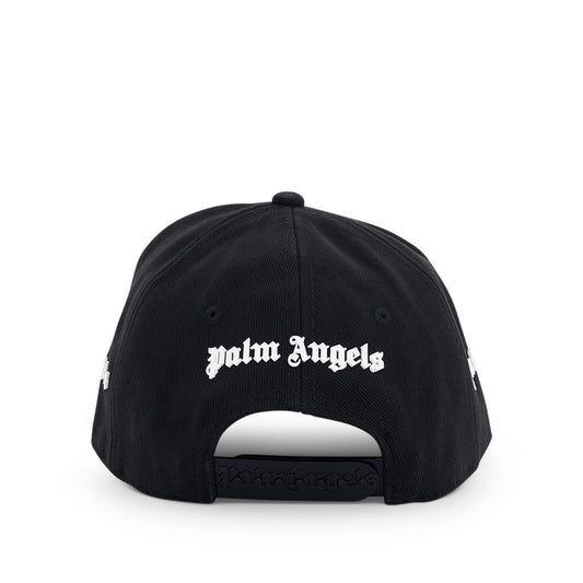 Palm Angels Logo Embroidered Cap in Black