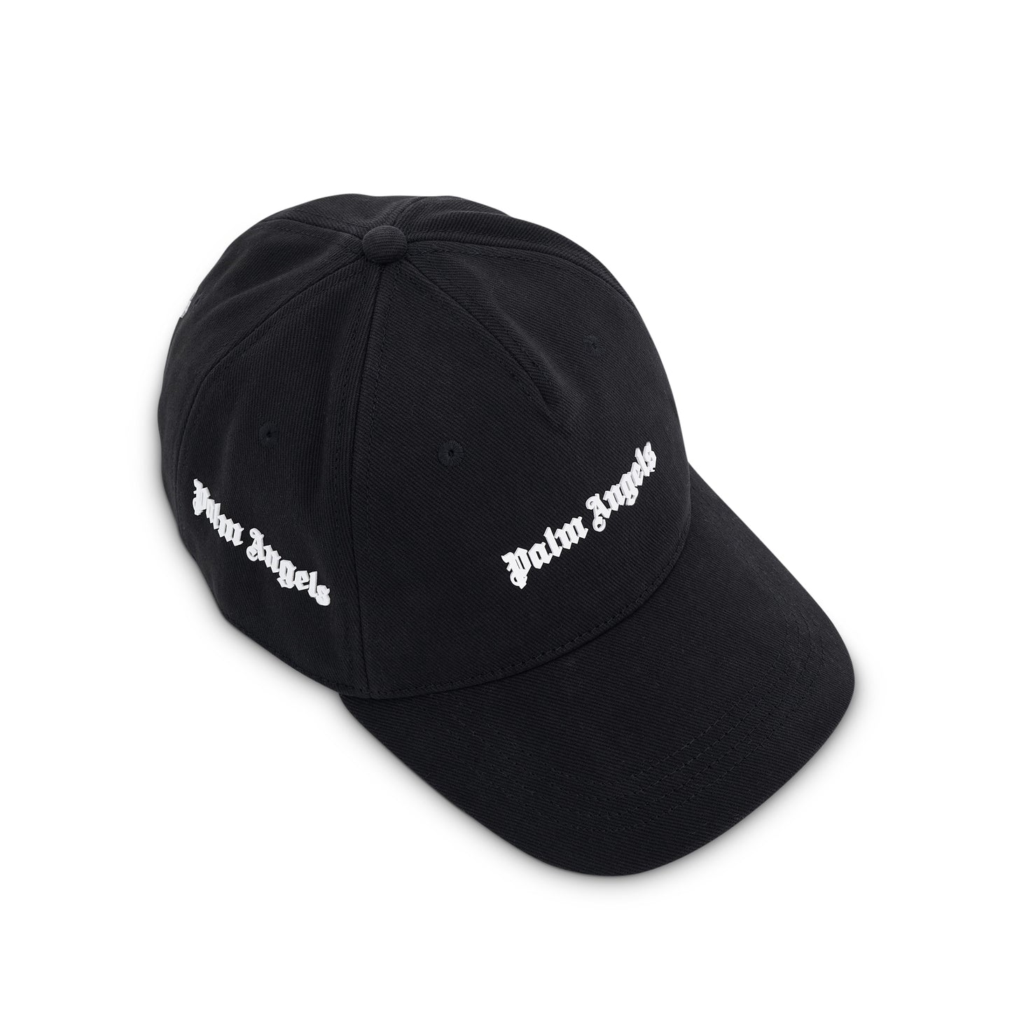 Palm Angels Logo Embroidered Cap in Black