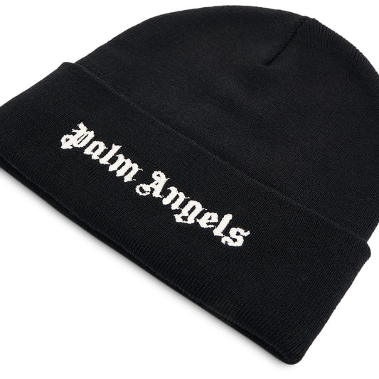 Classic Logo Beanie in Black White