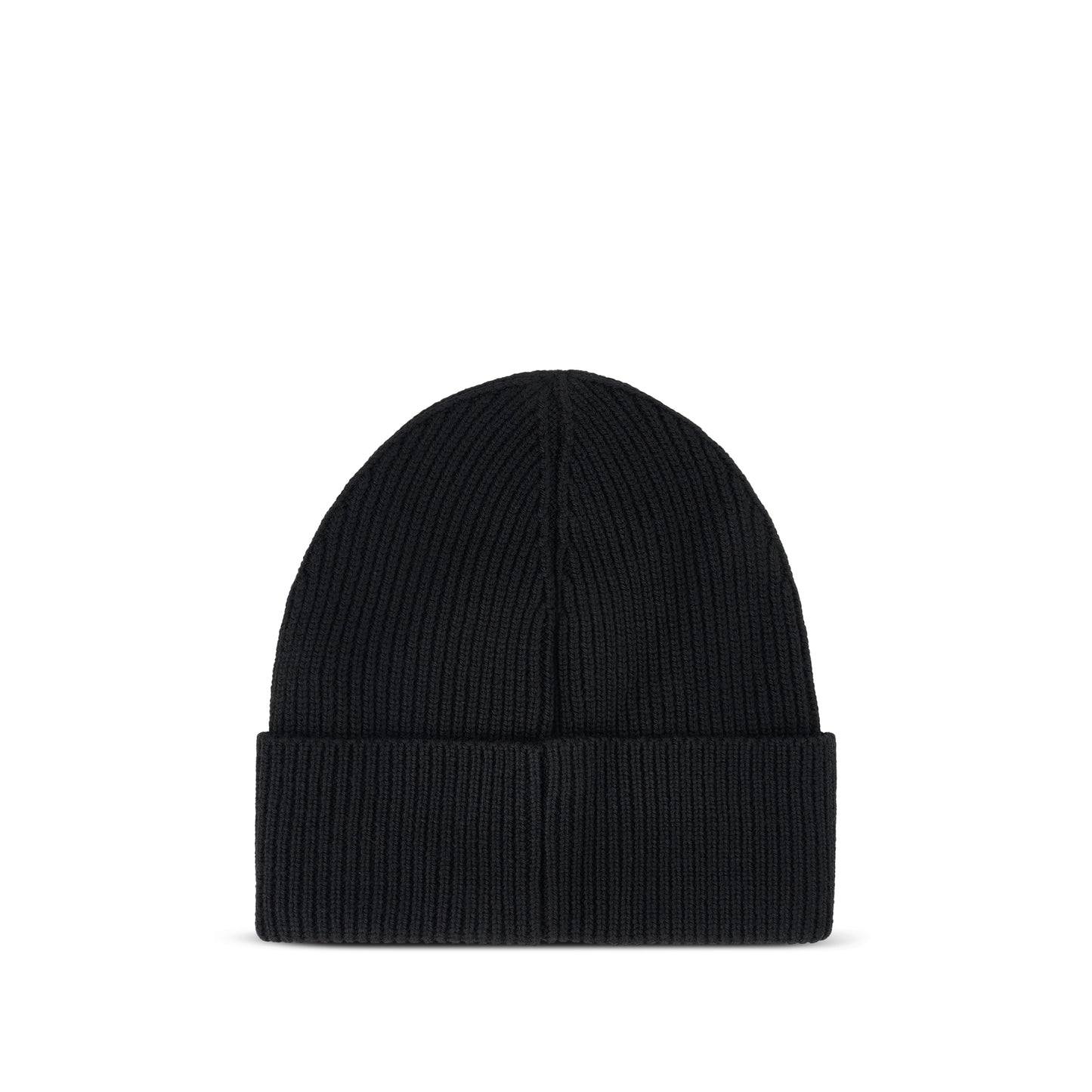 Classic Logo Ribbed Beanie in Black/White