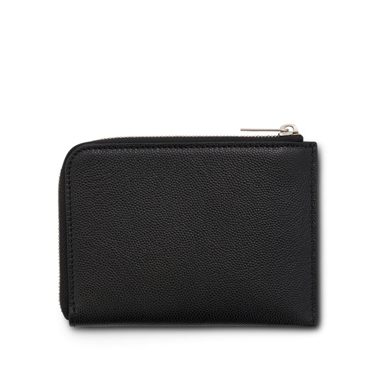 Logo Zipped Card Holder in Black/White