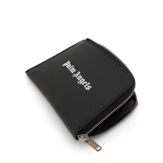 Logo Zipped Card Holder in Black/White