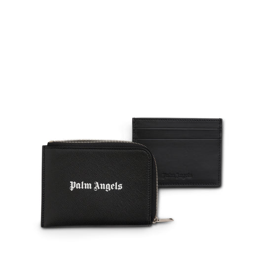 Logo Zipped Card Holder in Black/White