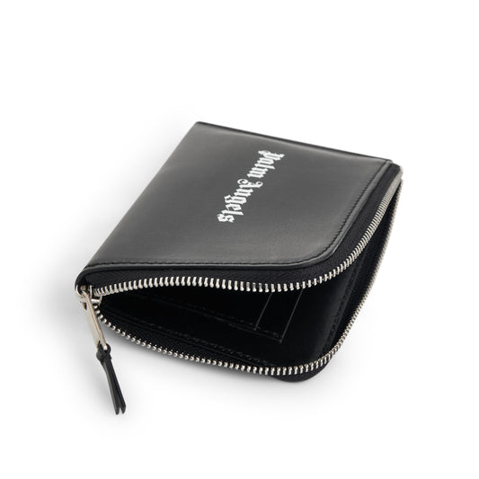 Logo Caviar Zip Cardholder in Black