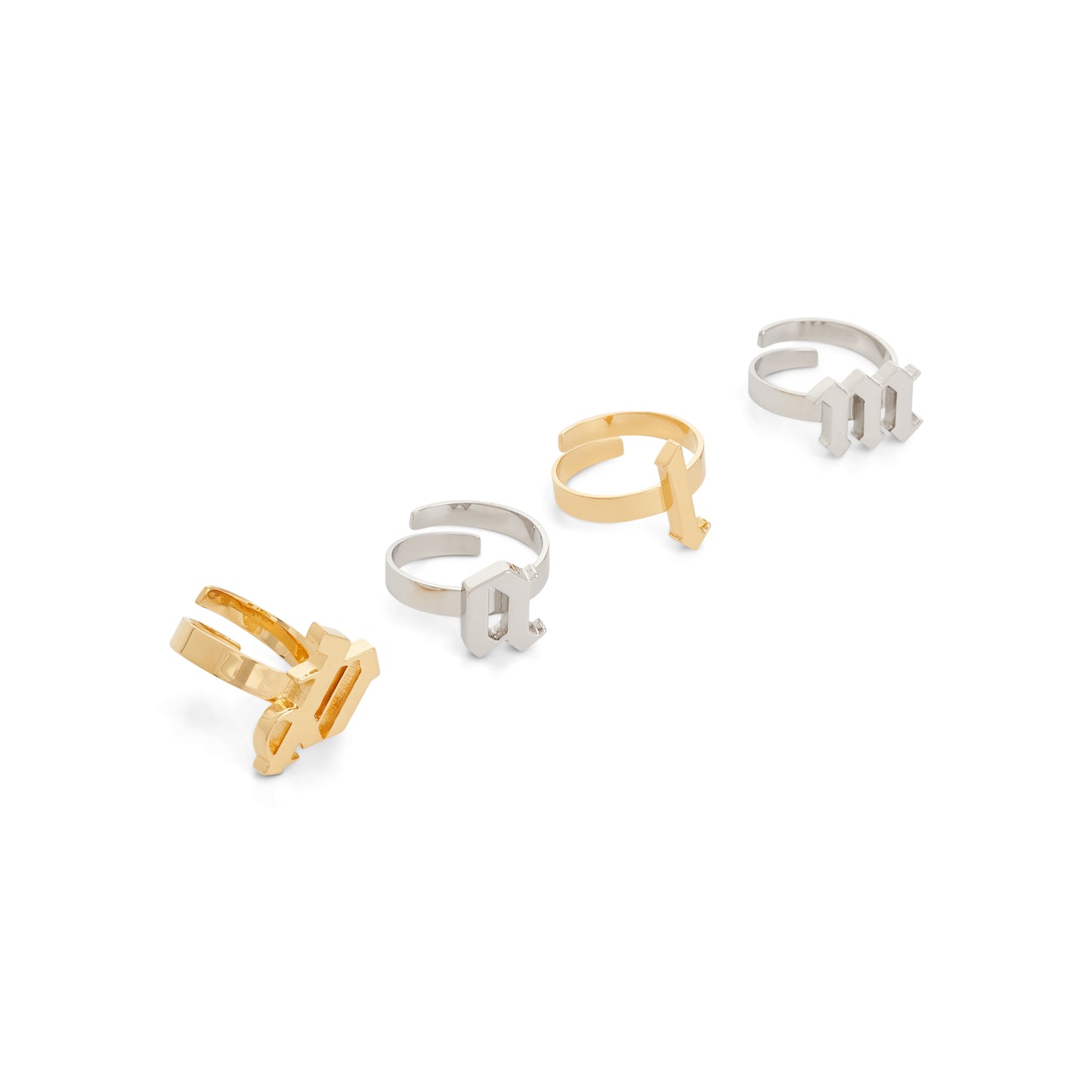Bicolour Palm Ring Set in Gold/Silver