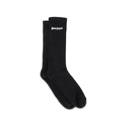 Embroidered Logo Socks in Black/White