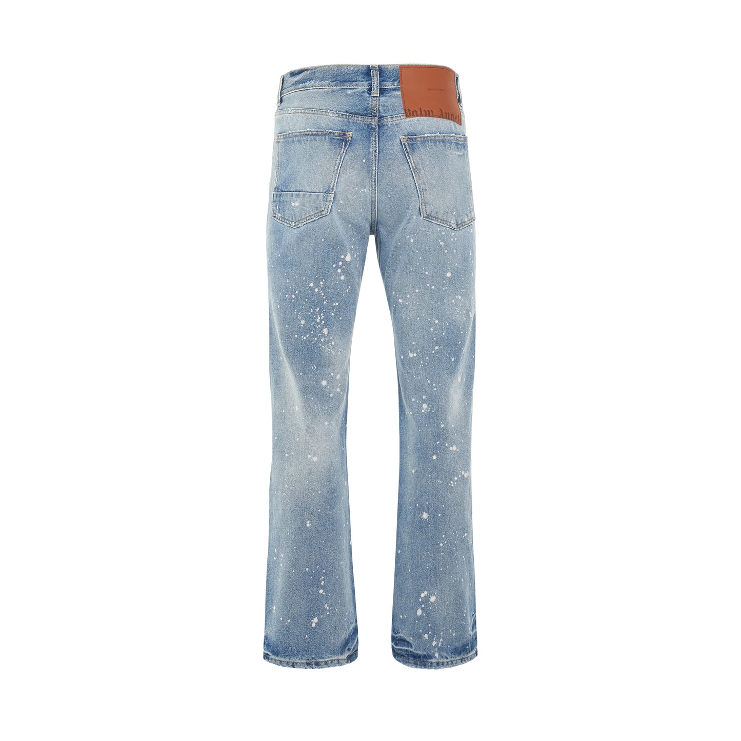 Paint Splatter 5 Pockets Loose Denim Pants in Light Blue