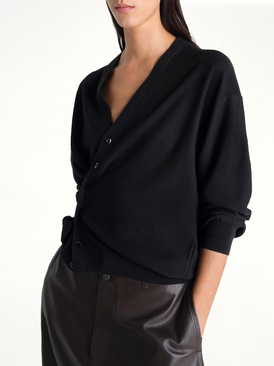 Twisted Cardigan in Black