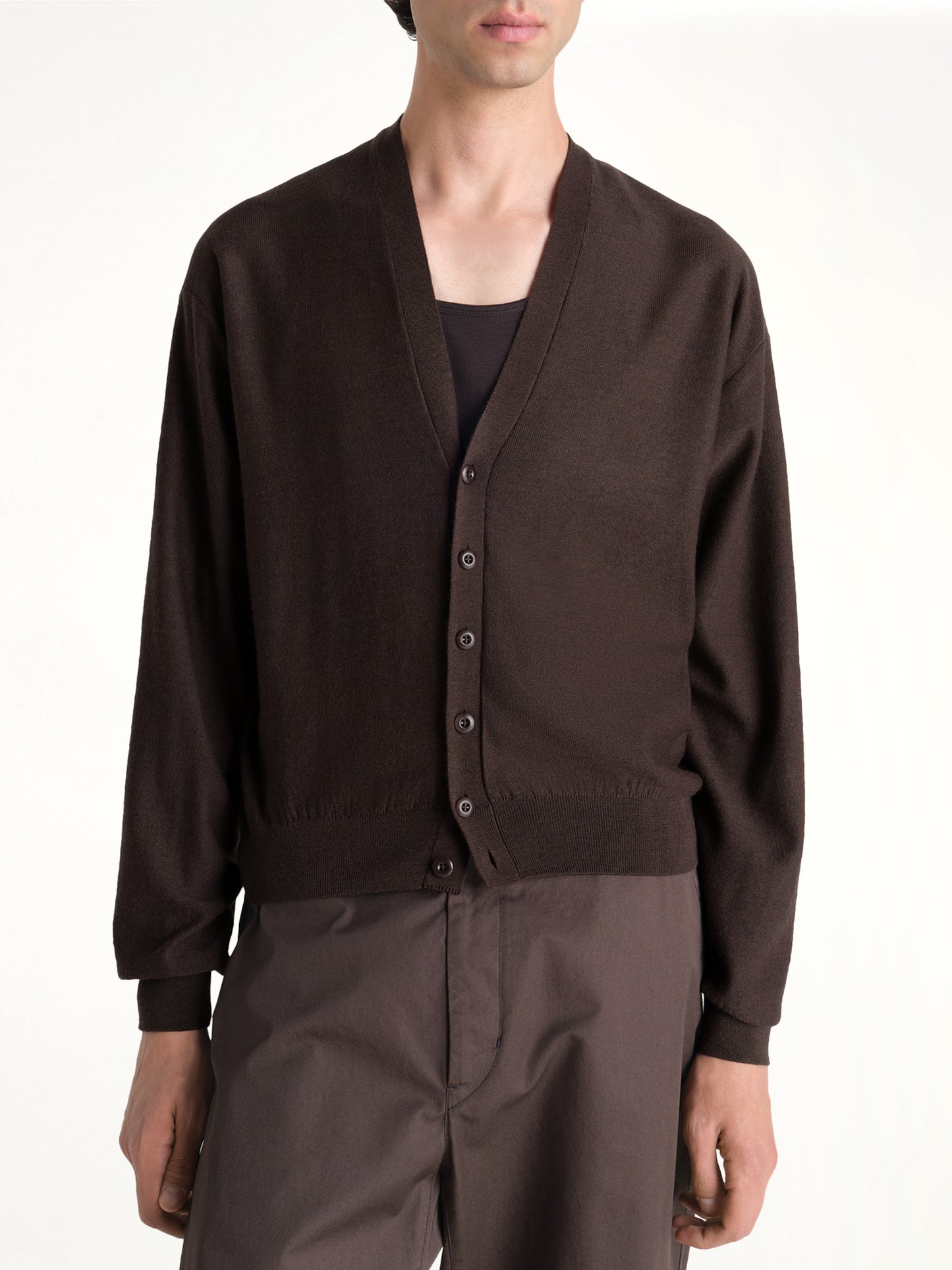 Twisted Cardigan in Dark Cacao