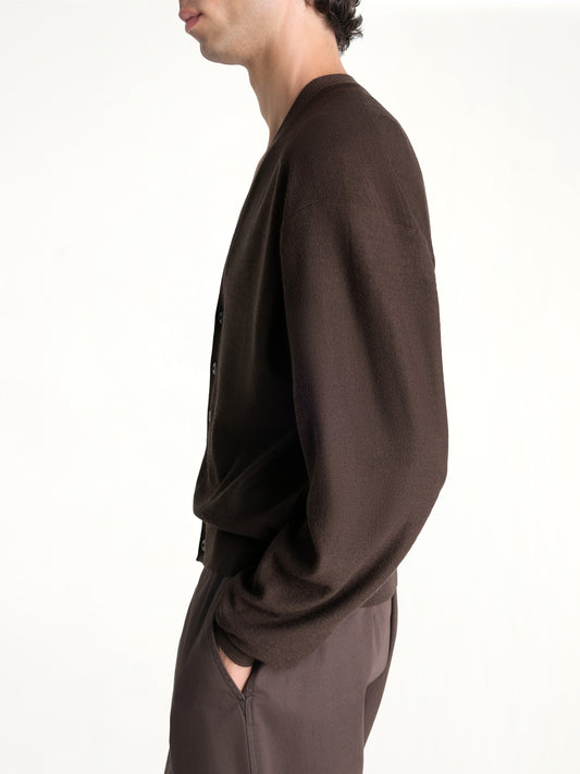 Twisted Cardigan in Dark Cacao