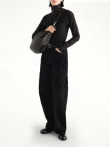 Buttoned Top in Black Melange