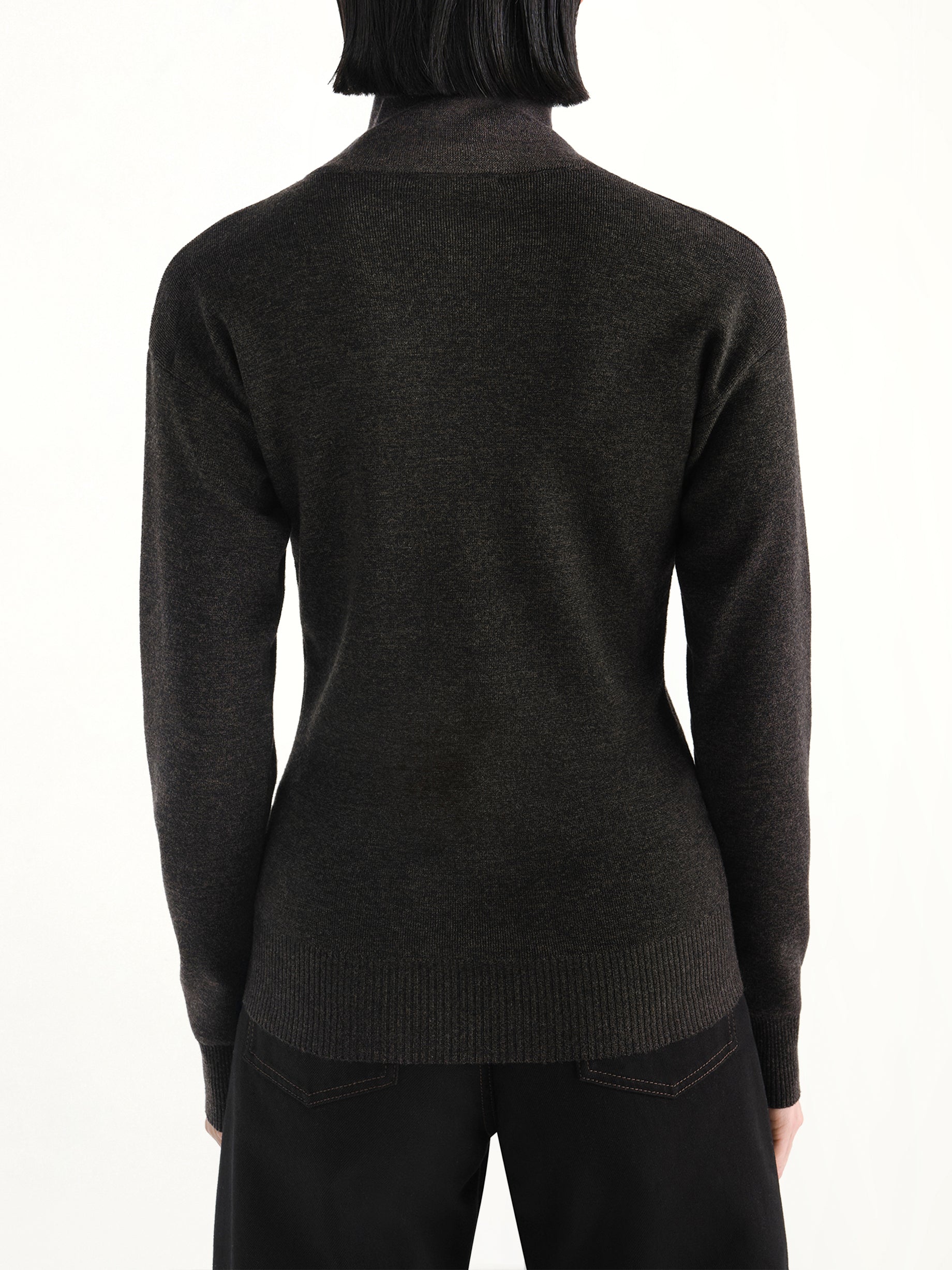 Buttoned Top in Black Melange