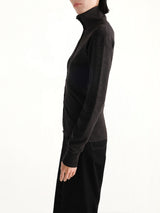 Buttoned Top in Black Melange