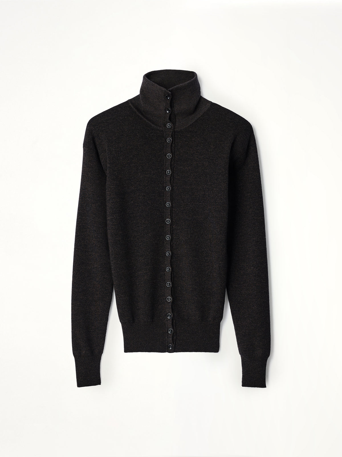 Buttoned Top in Black Melange
