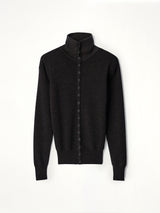 Buttoned Top in Black Melange
