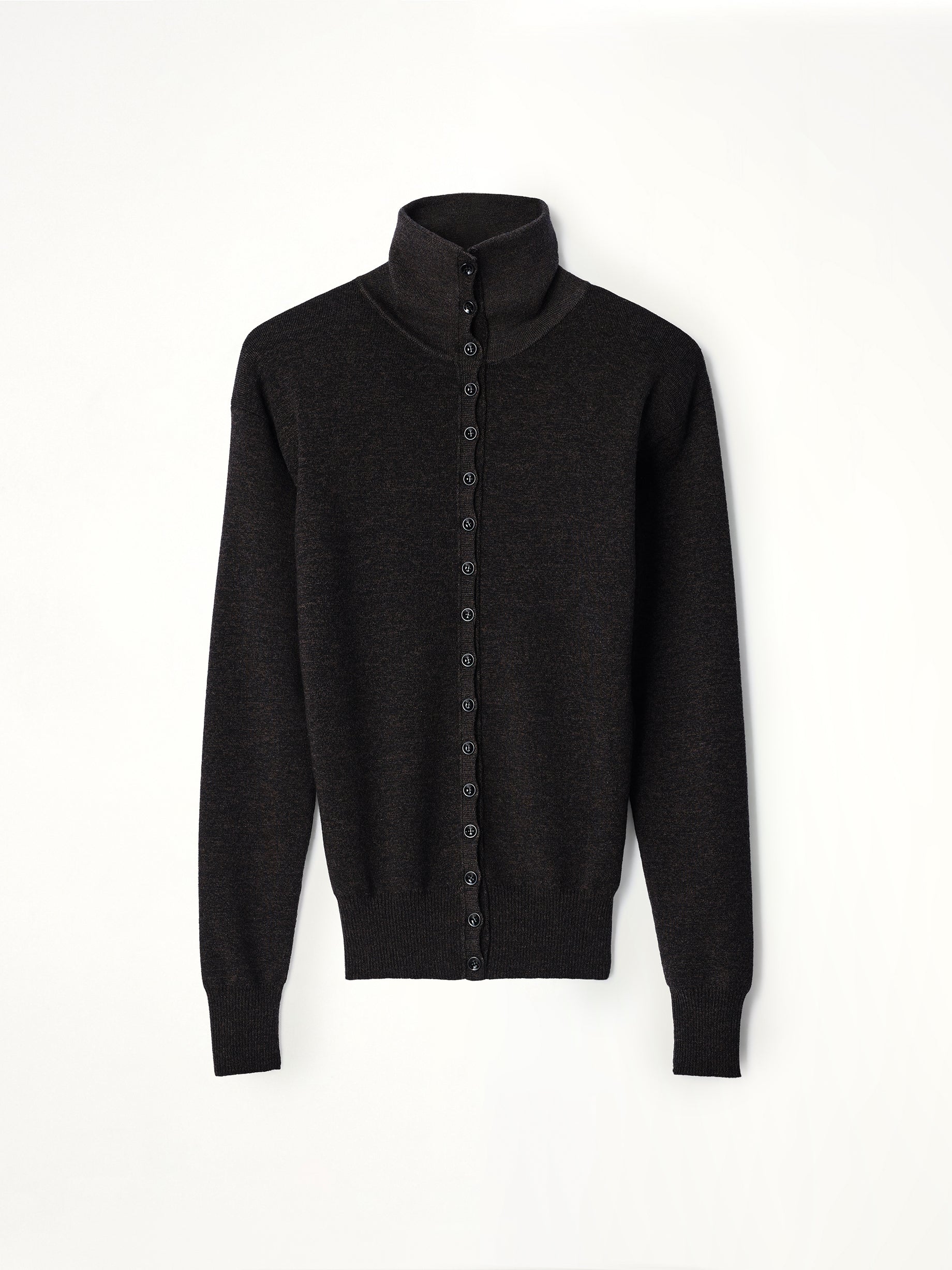 Buttoned Top in Black Melange