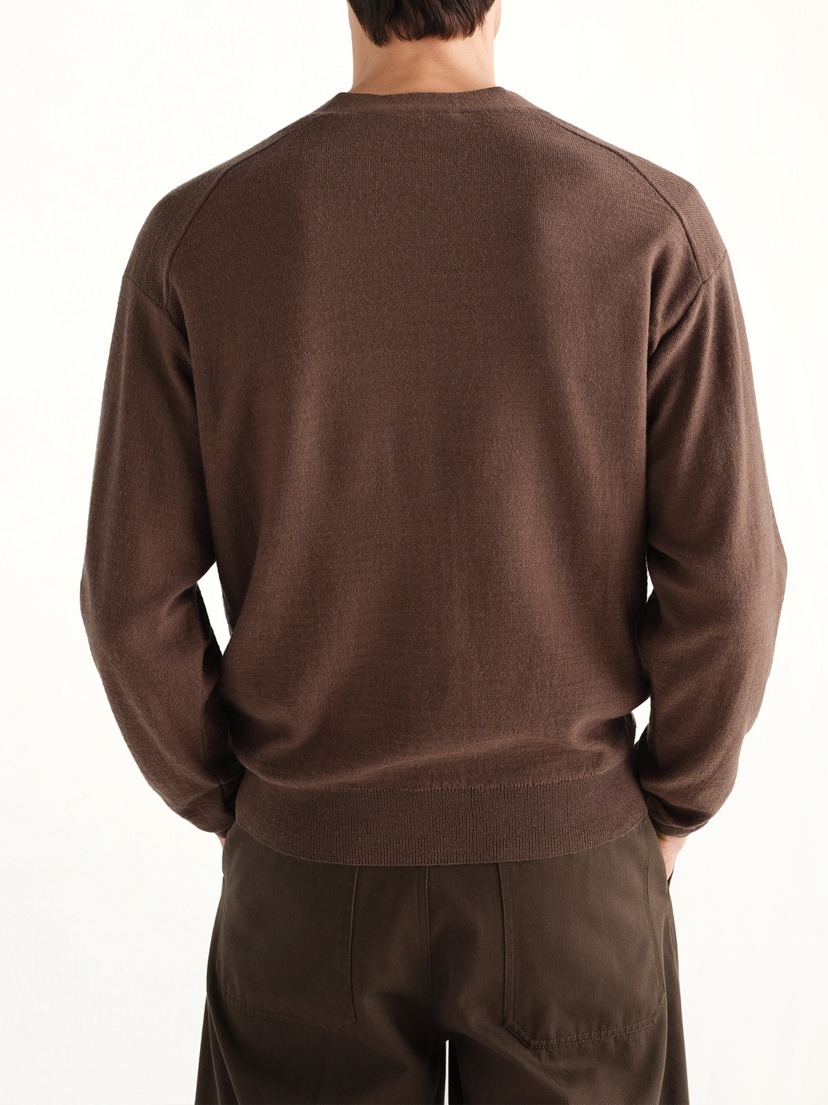 Relaxed Twisted Cardigan in Shitake