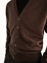 Relaxed Twisted Cardigan in Shitake