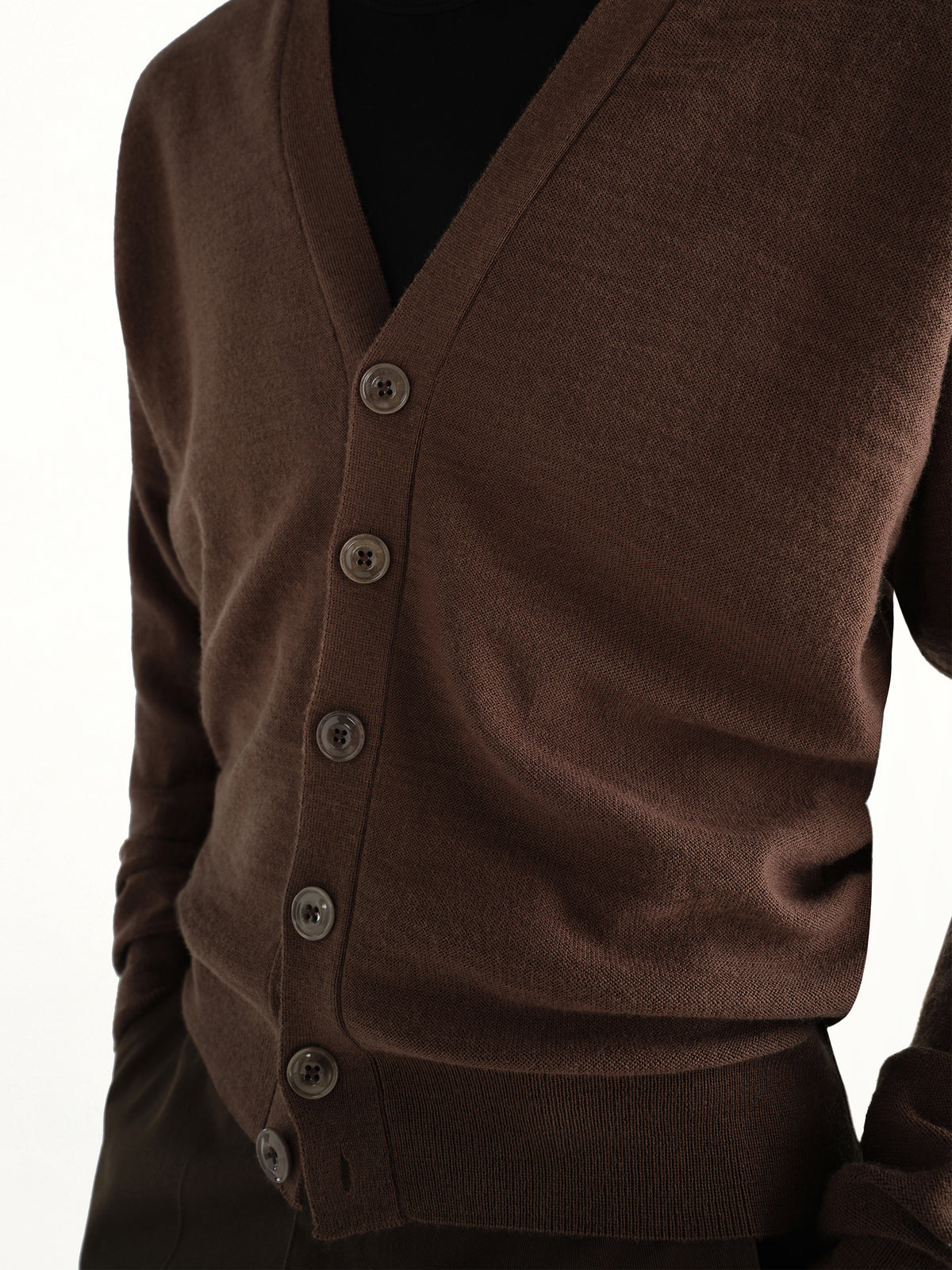 Relaxed Twisted Cardigan in Shitake