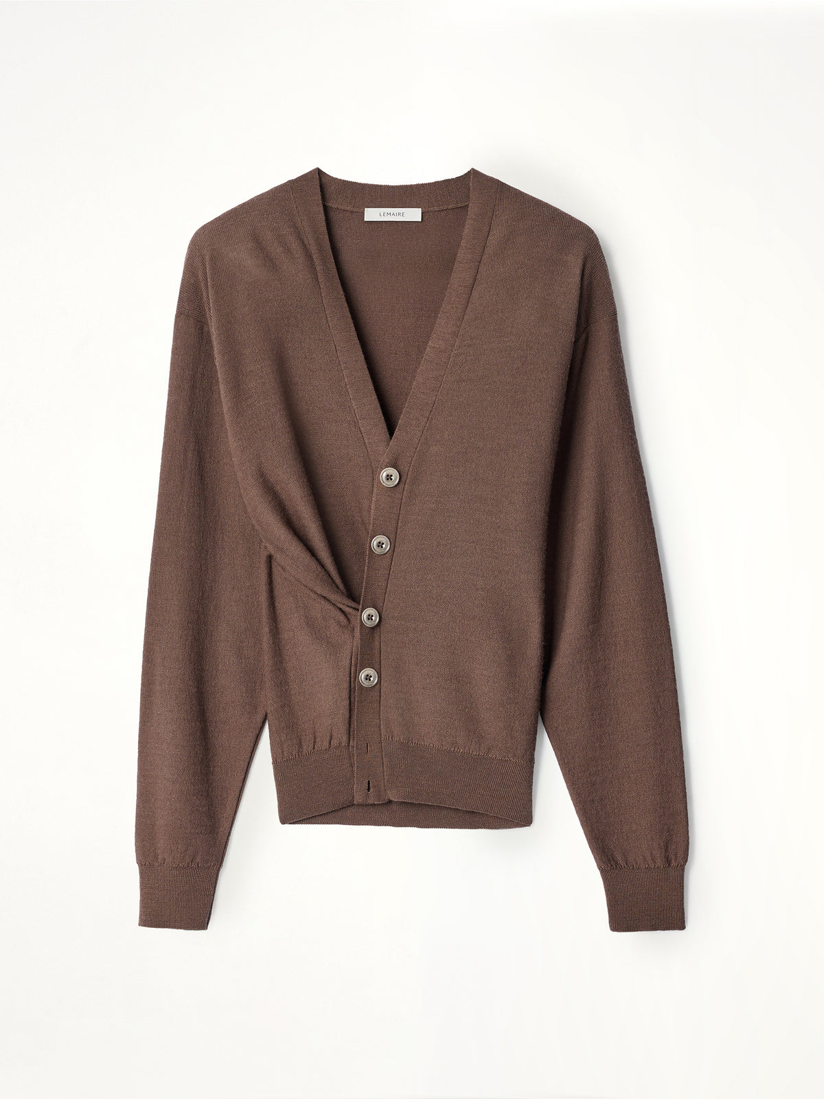 Relaxed Twisted Cardigan in Shitake