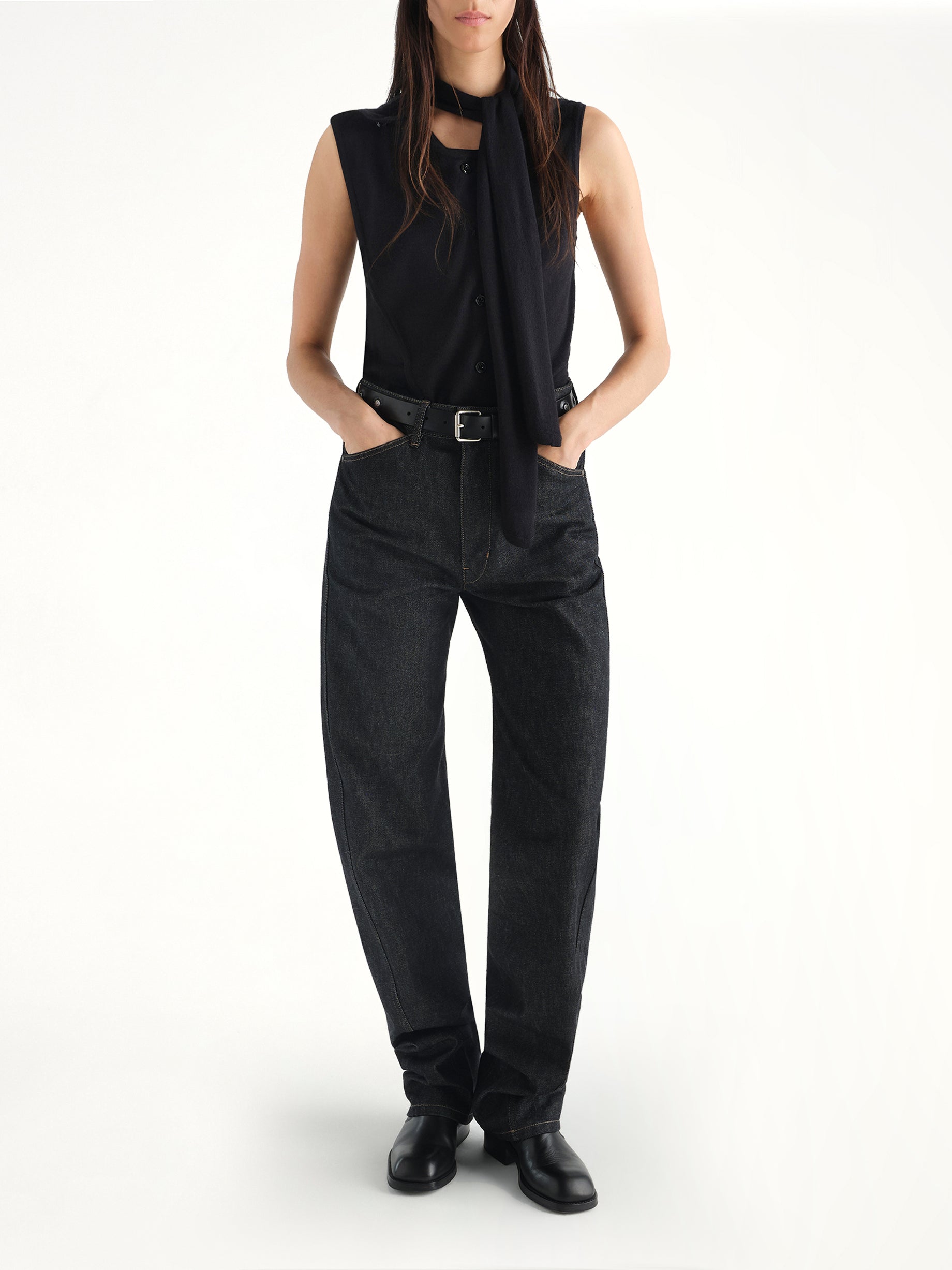 Asymmetrical Vest in Black