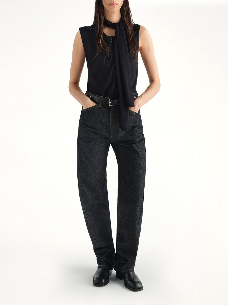 Asymmetrical Vest in Black