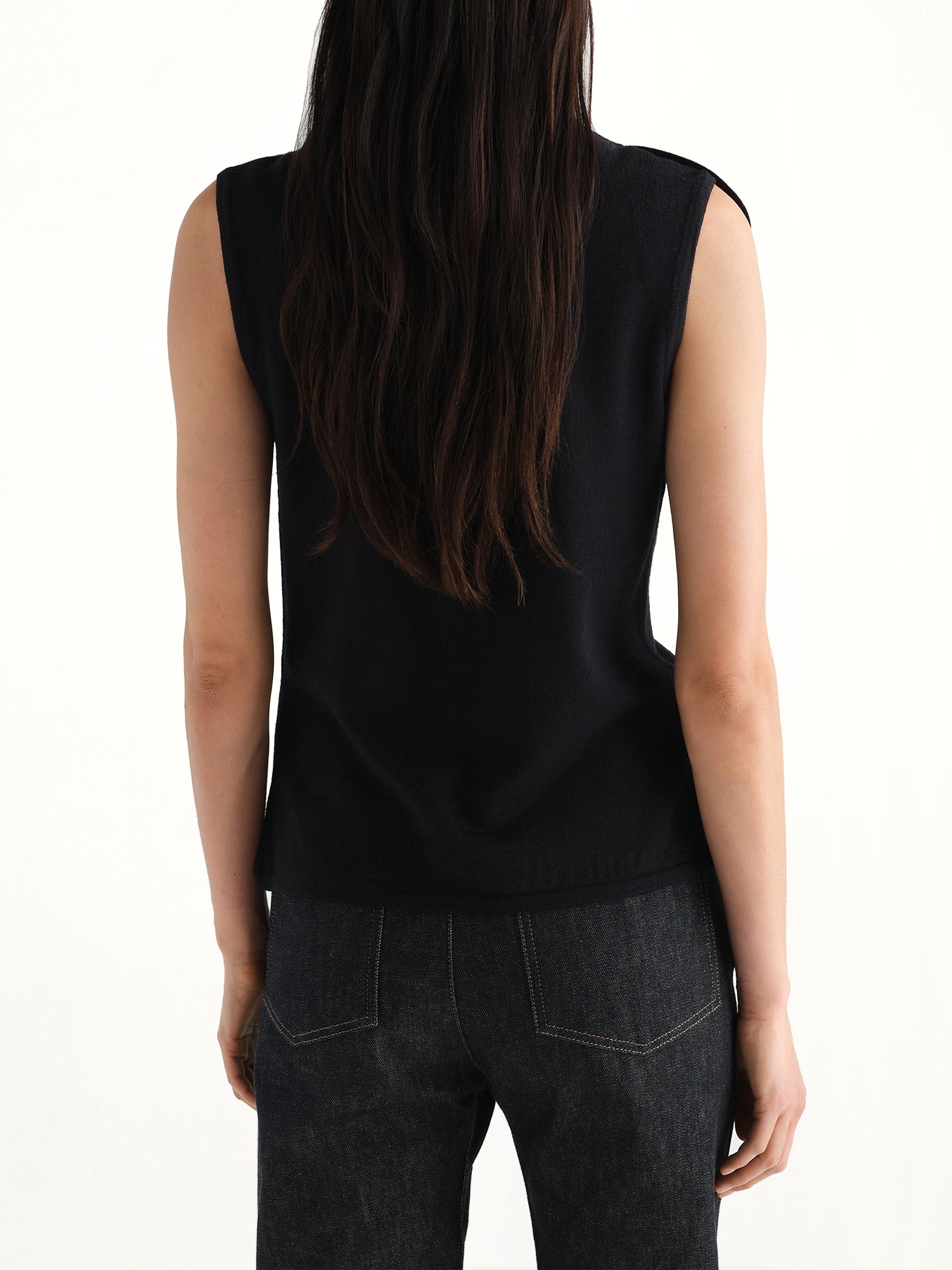 Asymmetrical Vest in Black