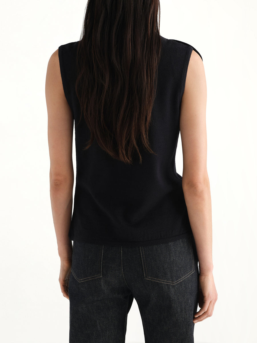 Asymmetrical Vest in Black