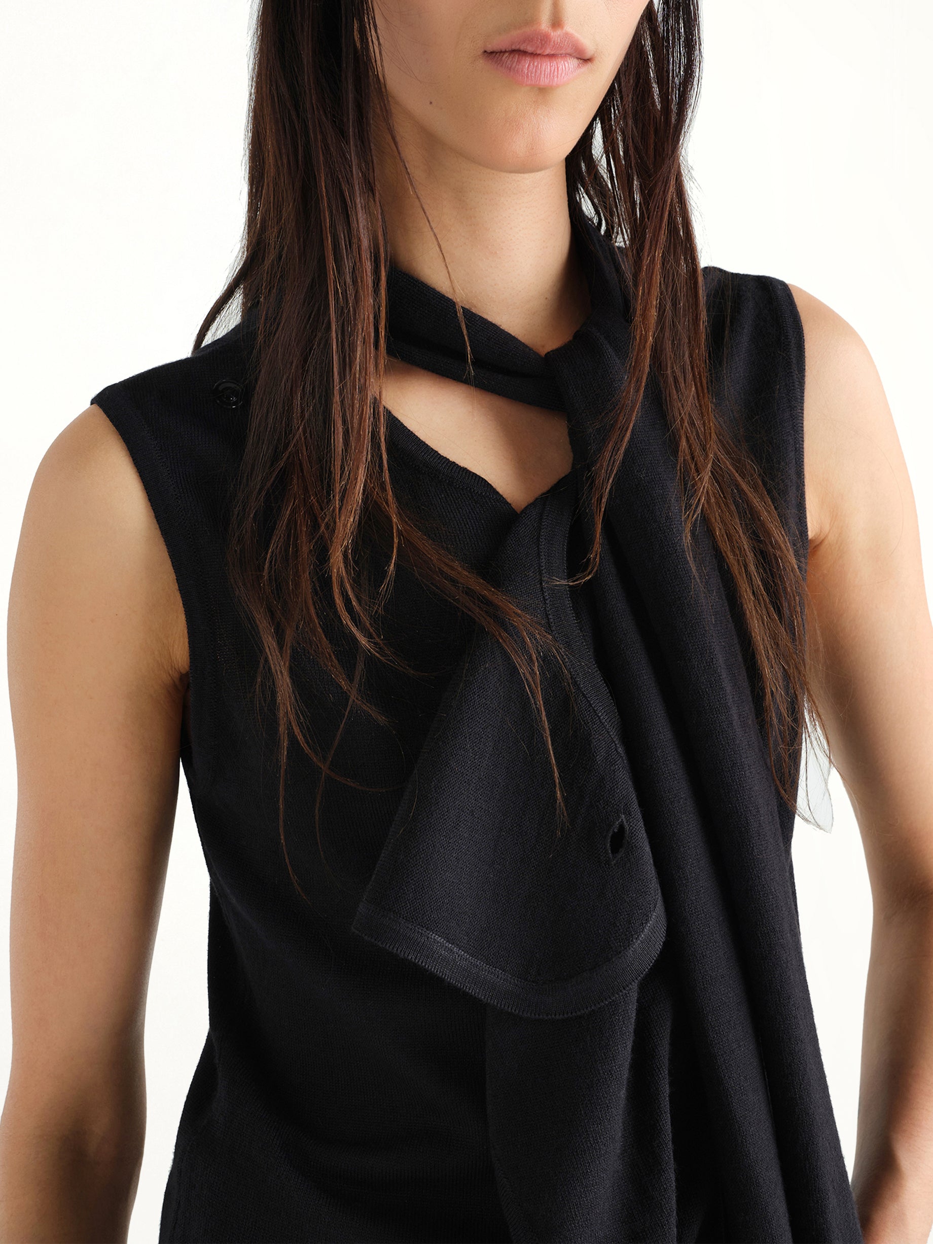 Asymmetrical Vest in Black