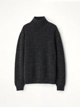 High Neck Sweater in Black/Mink Brown