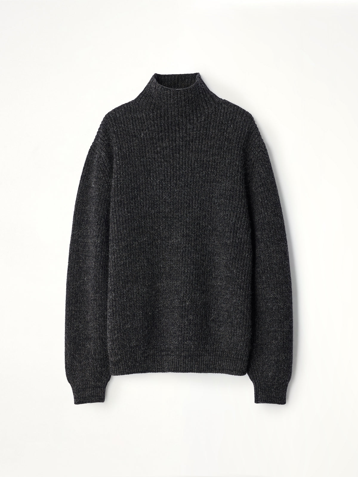 High Neck Sweater in Black/Mink Brown