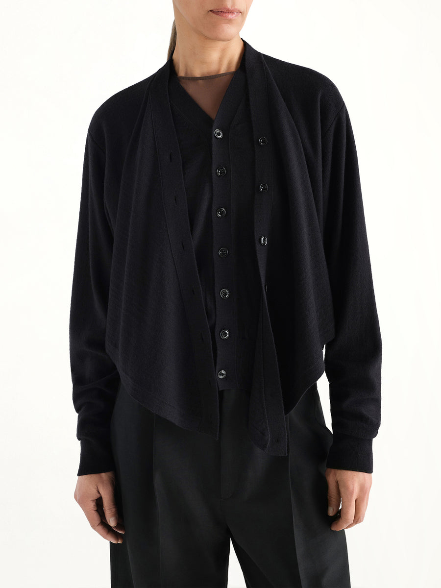 Trompe L'Oeil Cardigan in Black