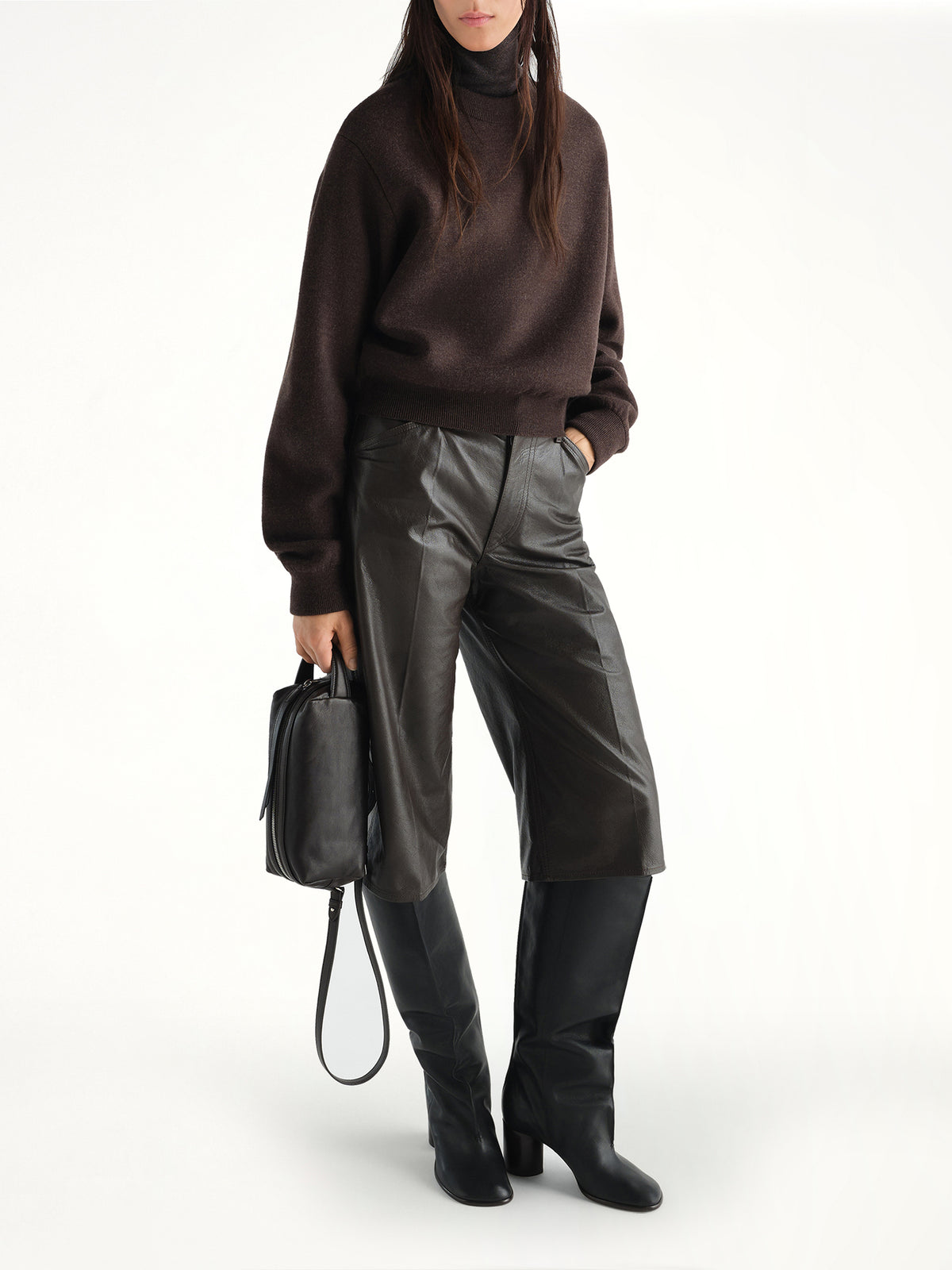 Short Sweatshirt in Ganache